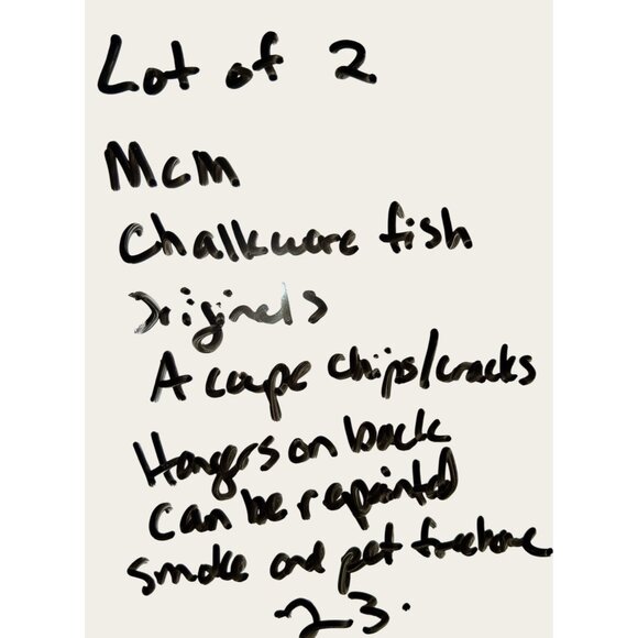 Mcm Pair Chalkware 1960s Fish Wall Hanging Decor•24 - Picture 10 of 10